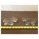 E. Smith Clear Glass Creamers Shaped like