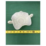 Fenton Custard Butterfly Glass Dish