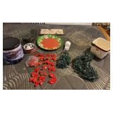 Christmas Lights, Baskets, Bows, Sign, Tray and