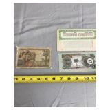 France 20 Bank Note and Nigeria One Pound Bank