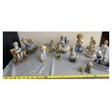 Blue and White Porcelain Row Boat Figurine