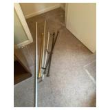 Shower Curtain, Curtain Rods and Banner Pole.
