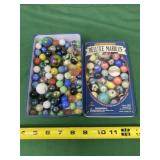 Marble Tin with Marbles