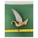 Vintage Brass Colored Swan Hood Ornament