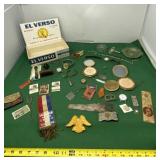 Cigar Box of Brass Bracelet, Powder Containers,