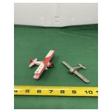 1991 White Plane Replica with Vintage Dinky Toys