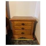 Wood Two Drawer Night Stand