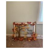 Old Window Painted Fall Decor Tested and Lights