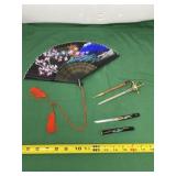 Japanese Souvenir Fan, Spain Letter Opener and