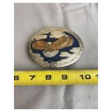 Gold Toned Eagle Silver Plated Belt Buckle