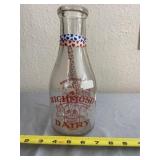 One Quart Richmond Dairy Glass Milk Jar