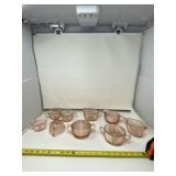 Queen Mary pink Depression Creamers, Sugar Dish