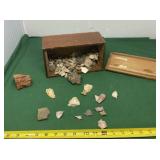 Wood Box, broken arrowheads, and More