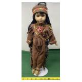 Porcelain Native American Doll