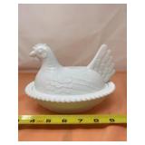 Indiana Glass White Milk Glass Hen on a Nest