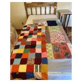 Patchwork Quilt 51 x 60  and Retro Patchwork