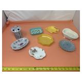Glass and Plastic Soap Dishes with Toothbrush