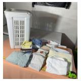 Clothes Hamper with Dish Towels, Wash Cloths and