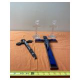 Glass Candle Holders and Crosses