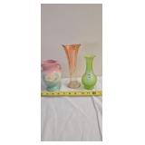 Vases Two with Flower Design