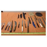 Butcher and All Knives on Table