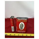 Two Prince Albert Empty Tobacco Tins with Lids