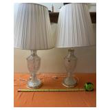 Crystal Etched Glass Lamps. One Lamp Shade has