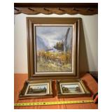 Two 9 x 11 Framed Paintings with 23 x 27 Framed