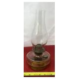 Vintage Oil Lamp with Clear Base and Chimney