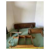 Wooden Shelves and Hanging Sleigh Shelf