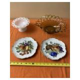 Anchor Hocking Milk Glass Pedestal Bowl, Fruit