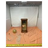 Jewelry Box, Ring Holder, Pearls and Gold Plated