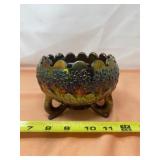 Fenton Carnival Glass Rose Bowl