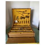 Bronze and Teakwood Flatware Set in