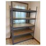 Metal and Wood Shelf Unit Measures 48 Inches Wide