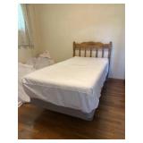 Twin Bed and Box Spring with Wooden Head Board