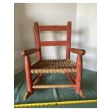 Childï¿½s Rocking Chair with Woven Rush Seat
