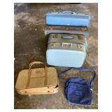 Four Hard Suitcases with Two Carry Bags