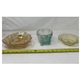 Jeanette Glass Louisa Grape Pattern Bowl in Aqua