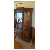 78" X 54" American Drew Oak China hutch glass