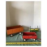 John Deere Planter, Ertl Red Wagon with Broken