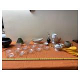Indiana Milk Glass Cup, Vase, Desert Bowls with
