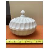 Anchor Hocking Old Cafe Milk Glass Covered Candy