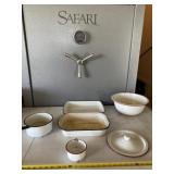 Enamel Pans , Bowl, lid and Cup