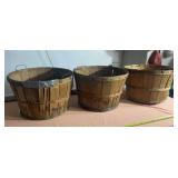 3 Wooden/Apple Baskets