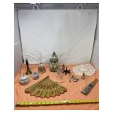 Romania Glass Bell, Hand Fans, Doiley, Eagle