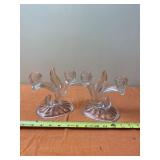Indiana Glass Double Candle Stick Holders.