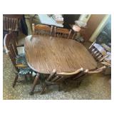 58x40x29 1/2 Wooden Oak Table With 2 Leafs, 2