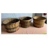 3 Wooden/Apple Baskets