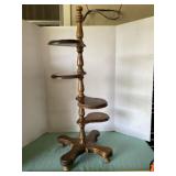 Four Tier Spiral Wood Plant Stand